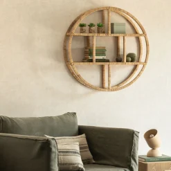 alinea Étagère Murale*Etagère murale ronde en rotin - D79cm Naturel