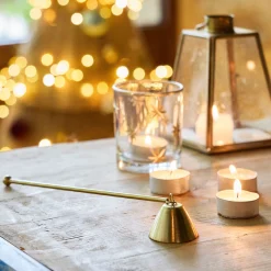 alinea Bougie Et Photophore De Noël|Objet Décoratif De Noël*Eteignoir en fer H21cm - Doré