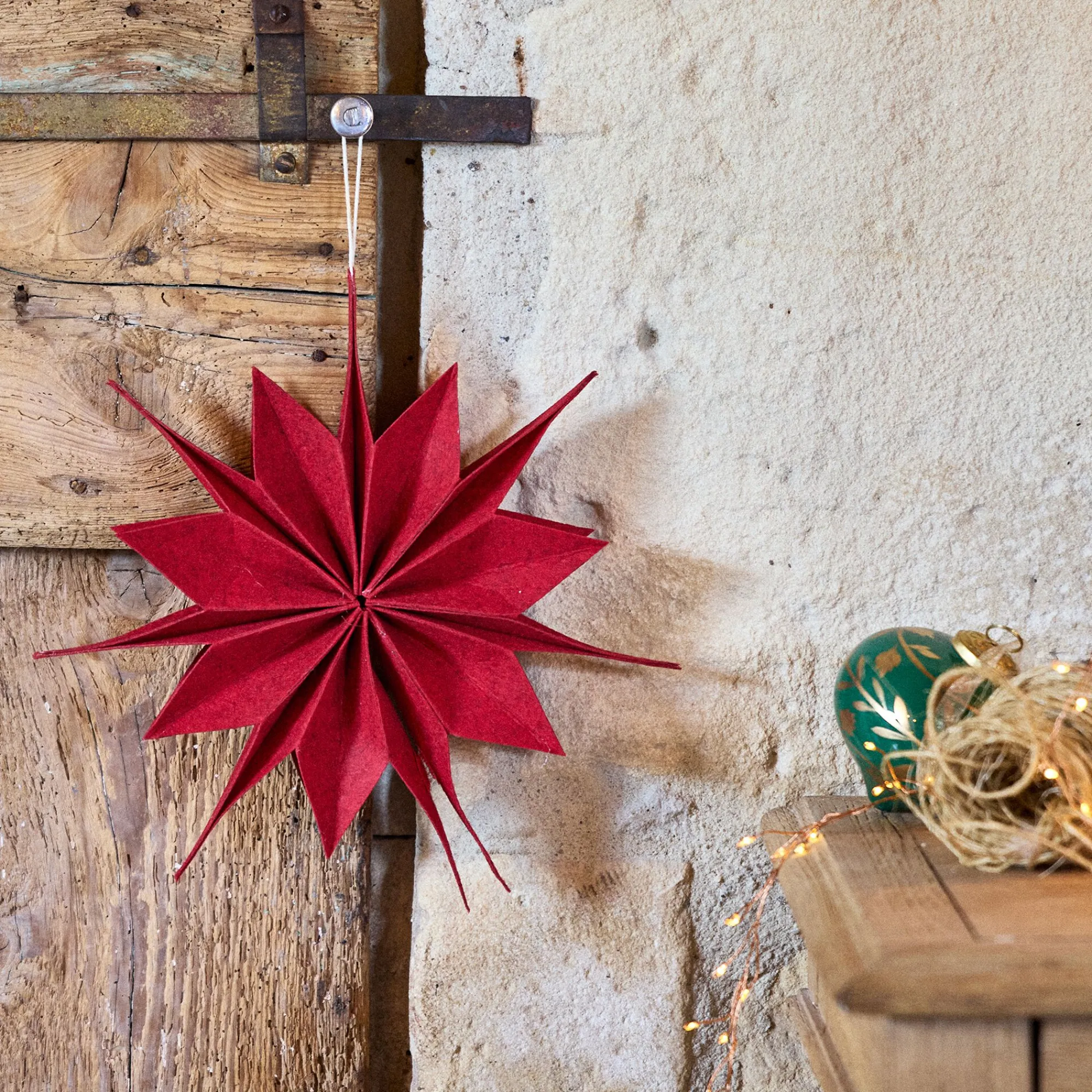alinea Suspension De Noël|Décoration À Suspendre*Etoile à suspendre en feutrine D30cm - Rouge