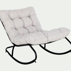 alinea Pouf Exterieur|Fauteuil De Jardin*Fauteuil à bascule de jardin en acier - roucas Beige