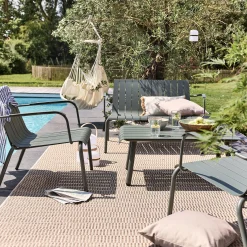 alinea Fauteuil De Jardin*Fauteuil de jardin aluminium avec accoudoirs cèdre Vert