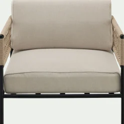 alinea Pouf Exterieur|Fauteuil De Jardin*Fauteuil de jardin en acier et corde - Beige