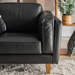 alinea Fauteuil*Fauteuil en cuir de vachette Noir