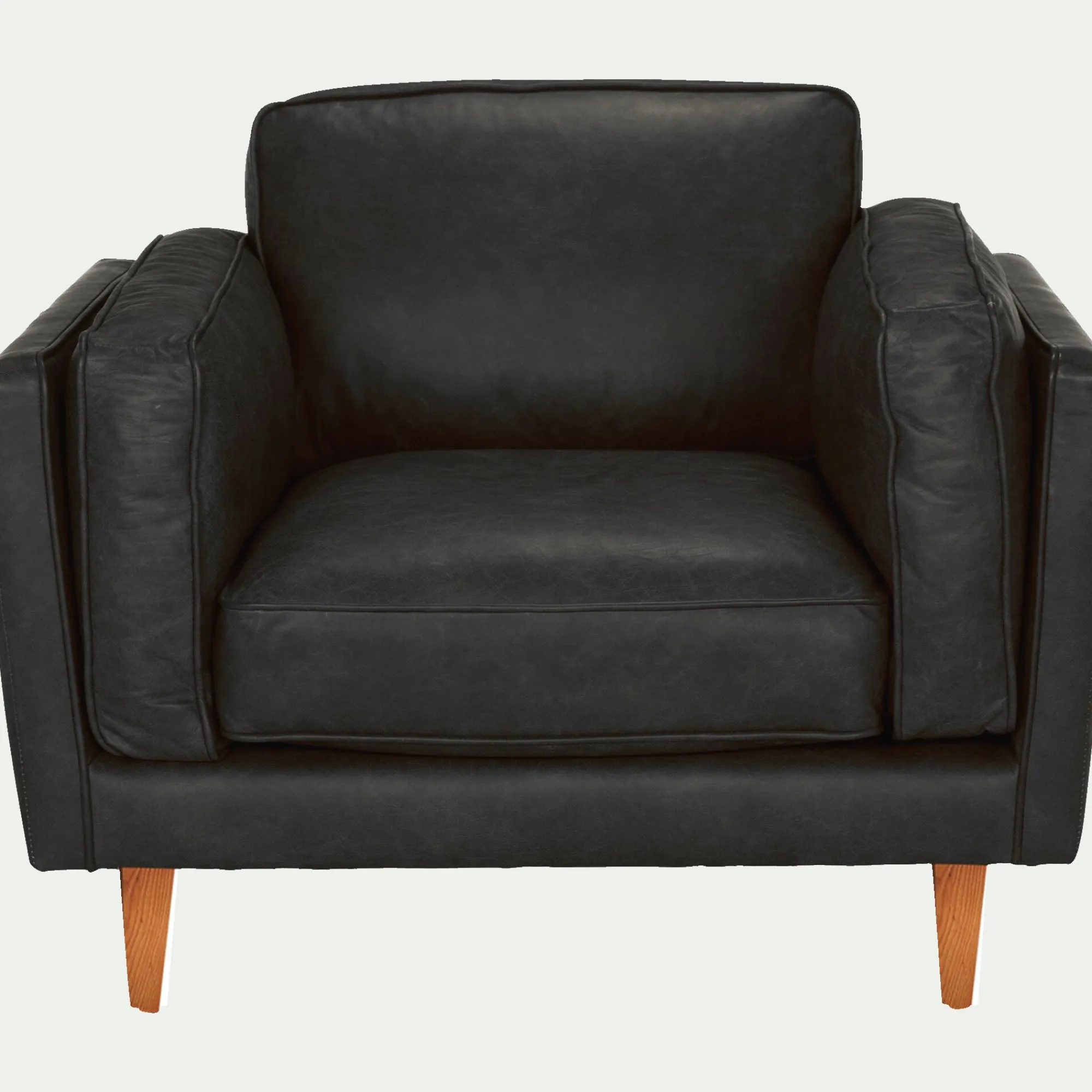 alinea Fauteuil*Fauteuil en cuir de vachette Noir