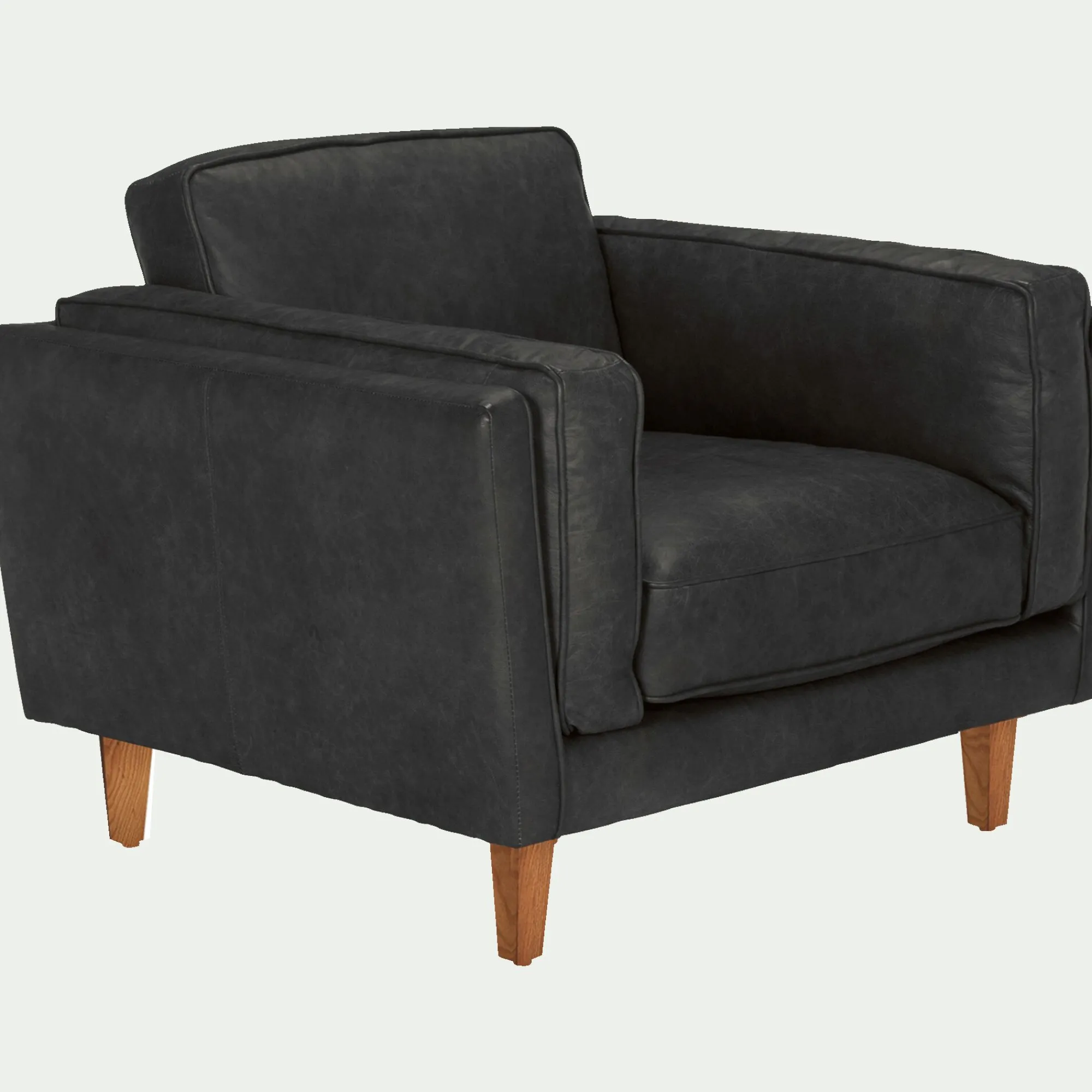 alinea Fauteuil*Fauteuil en cuir de vachette Noir