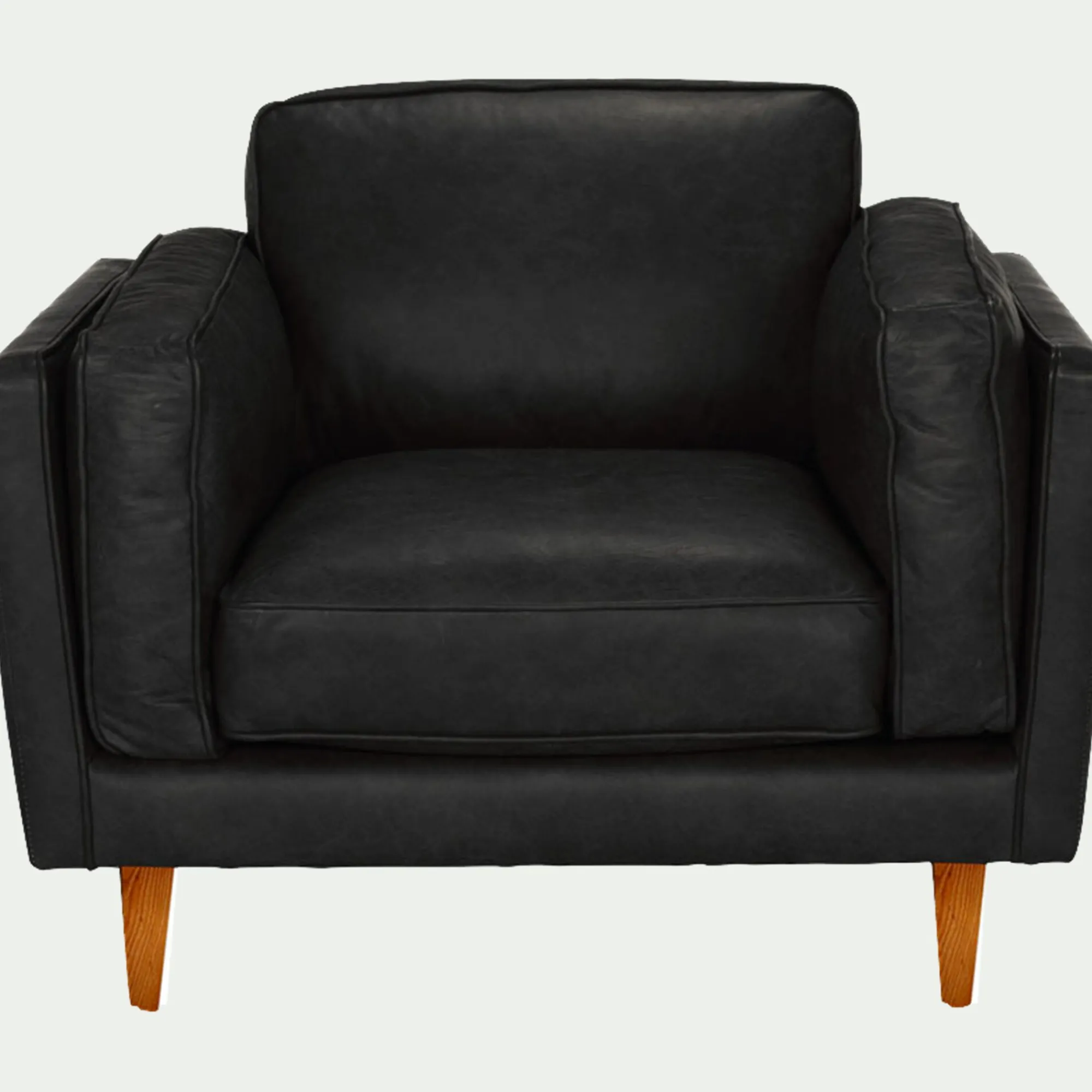 alinea Fauteuil*Fauteuil en cuir de vachette Noir
