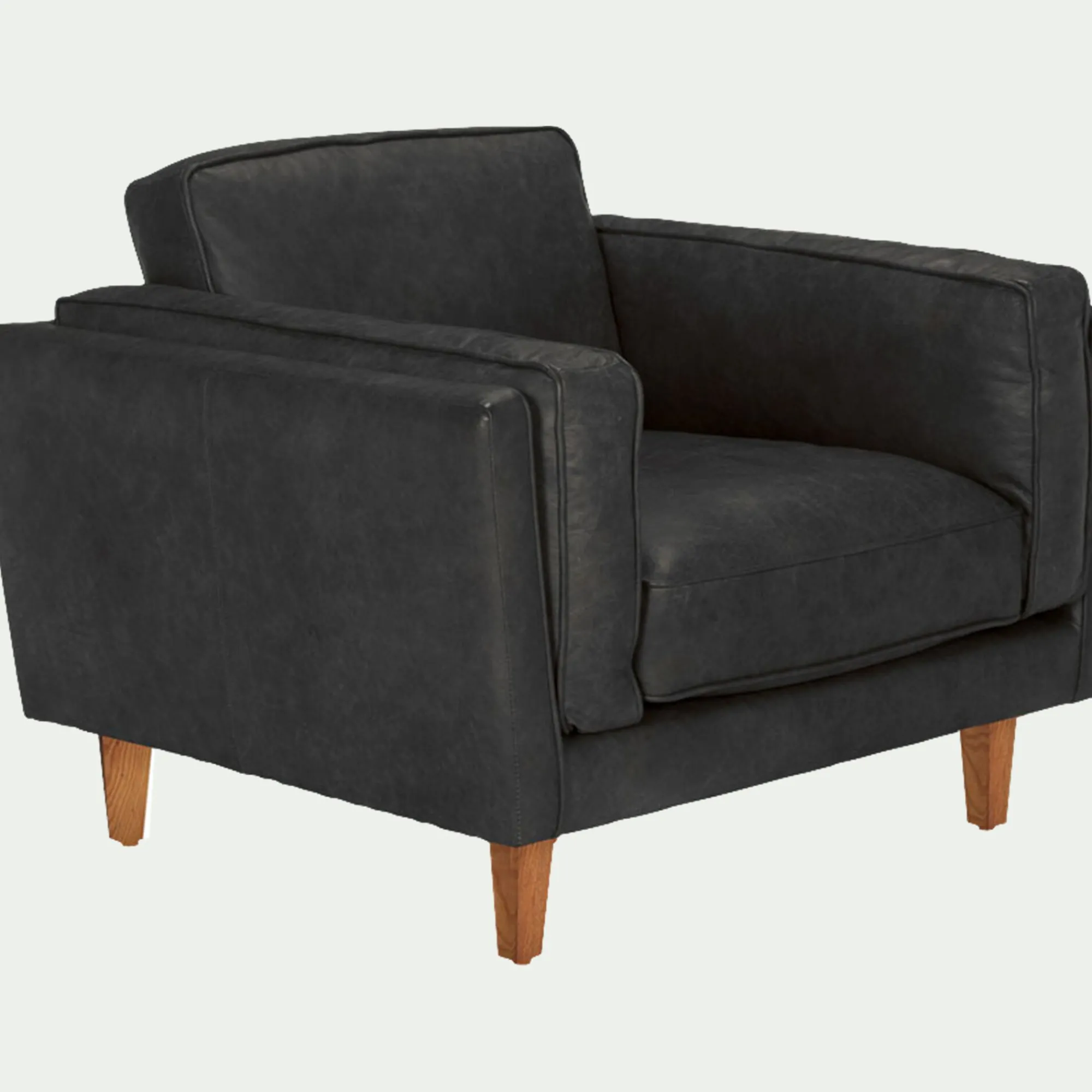 alinea Fauteuil*Fauteuil en cuir de vachette Noir