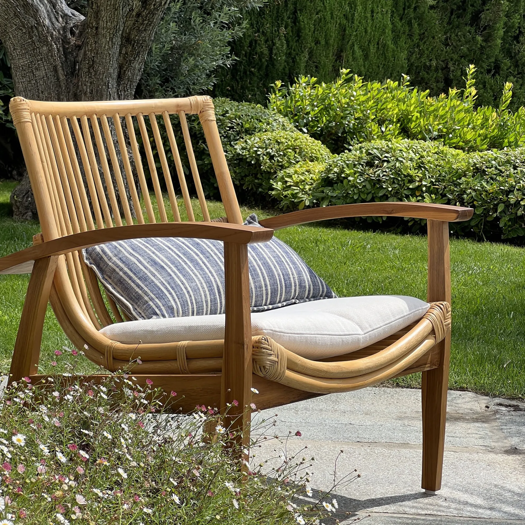 alinea Fauteuil*Fauteuil en teck et rotin - Naturel