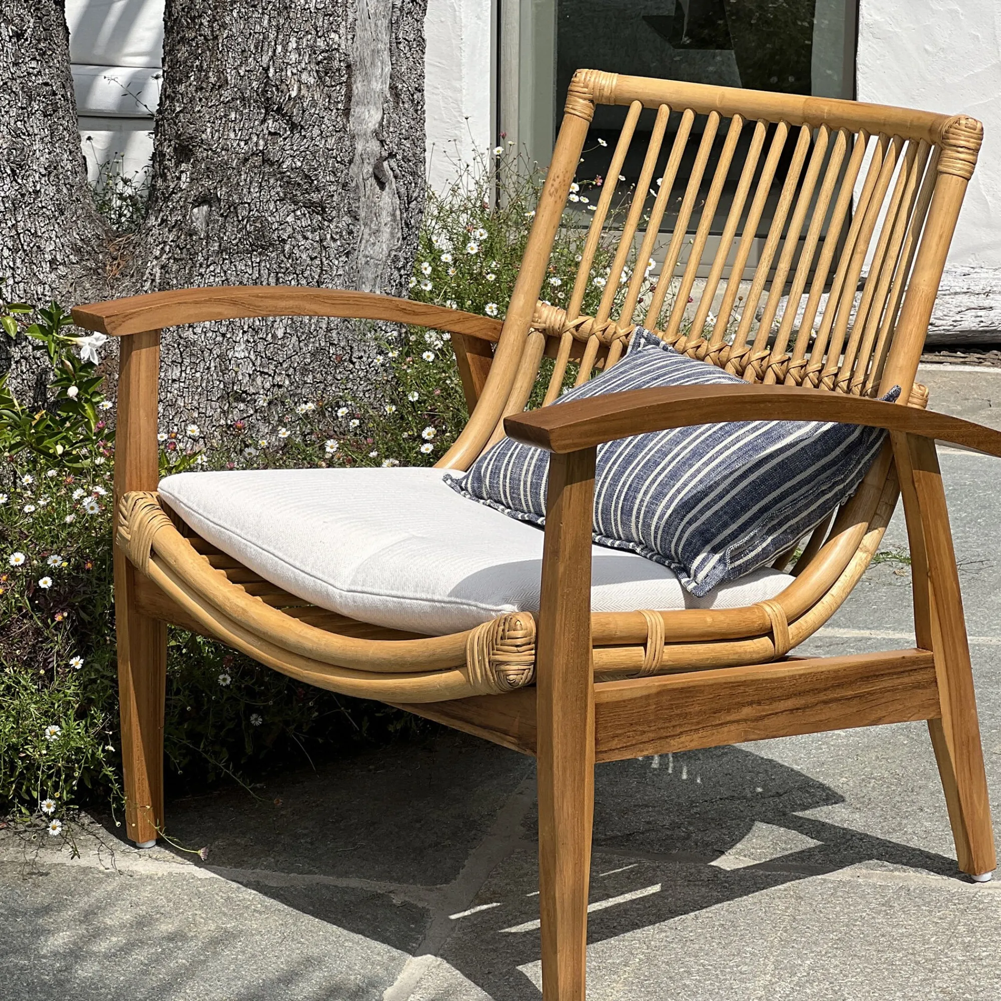 alinea Fauteuil*Fauteuil en teck et rotin - Naturel