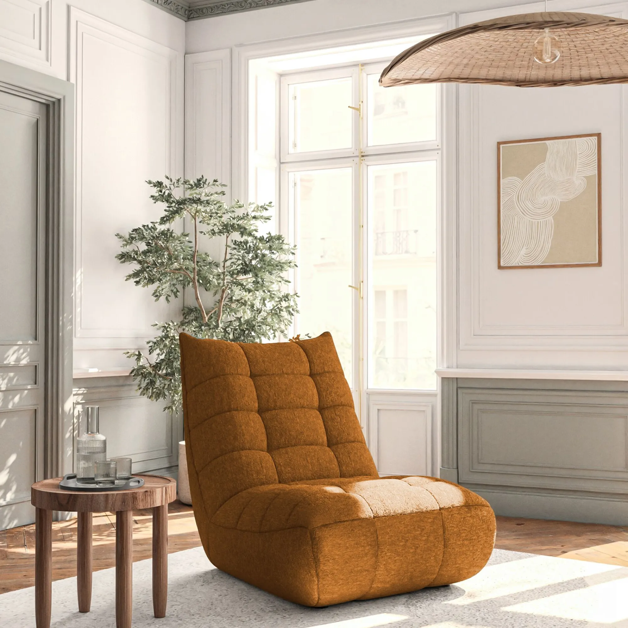 alinea Fauteuil*Fauteuil en tissu chenille - argan Jaune