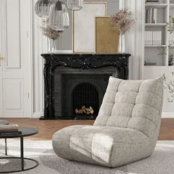 alinea Fauteuil*Fauteuil en tissu chenille - roucas Beige