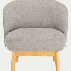 alinea Fauteuil*Fauteuil en tissu chiné et piétement en hévéa - borie Gris