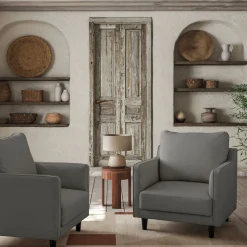 alinea Fauteuil*Fauteuil en tissu joint - restanque Gris