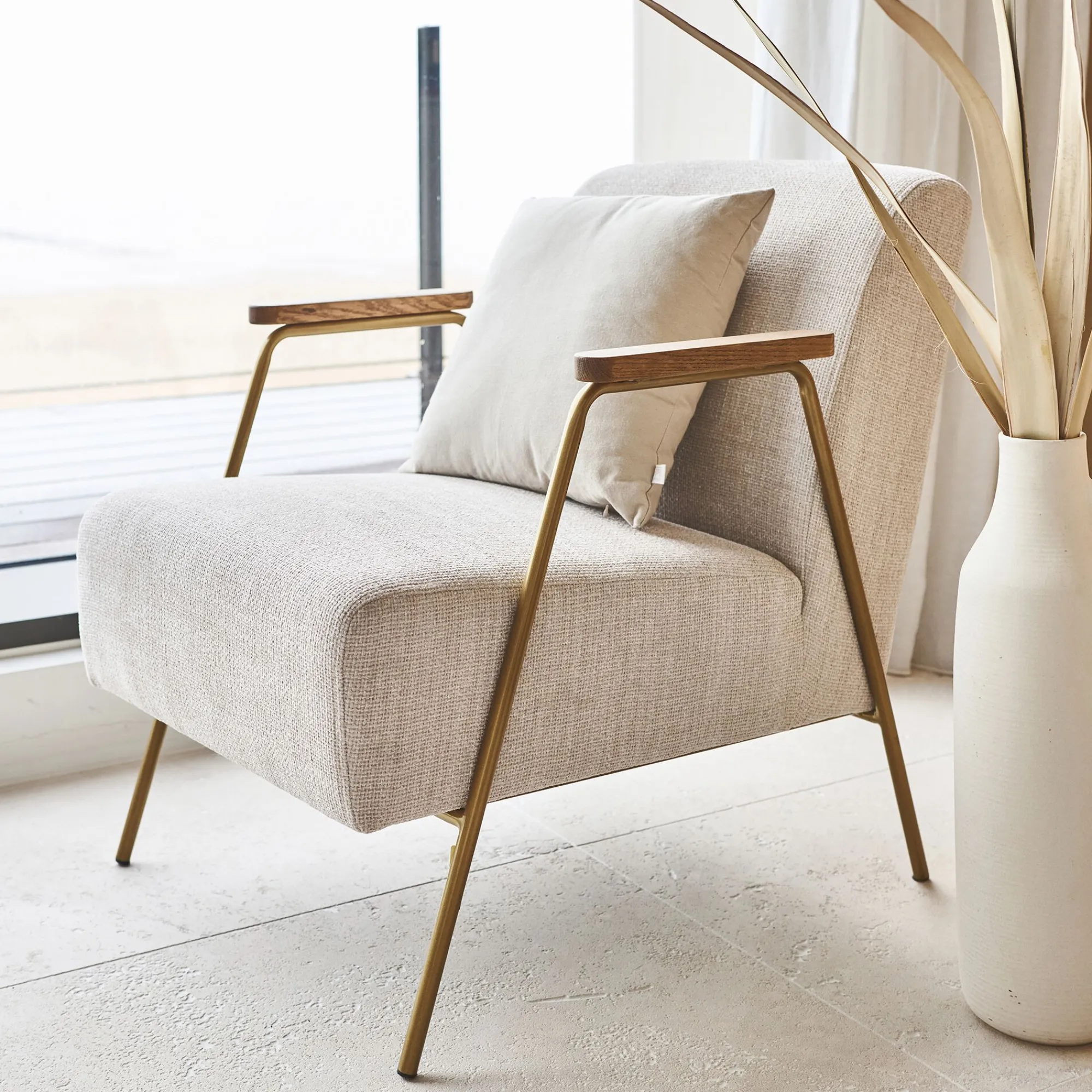 alinea Fauteuil*Fauteuil en velours - Beige
