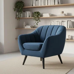 alinea Fauteuil*Fauteuil en velours - myrte Bleu