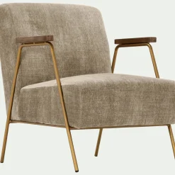 alinea Fauteuil*Fauteuil en velours - brun châtaigner Marron