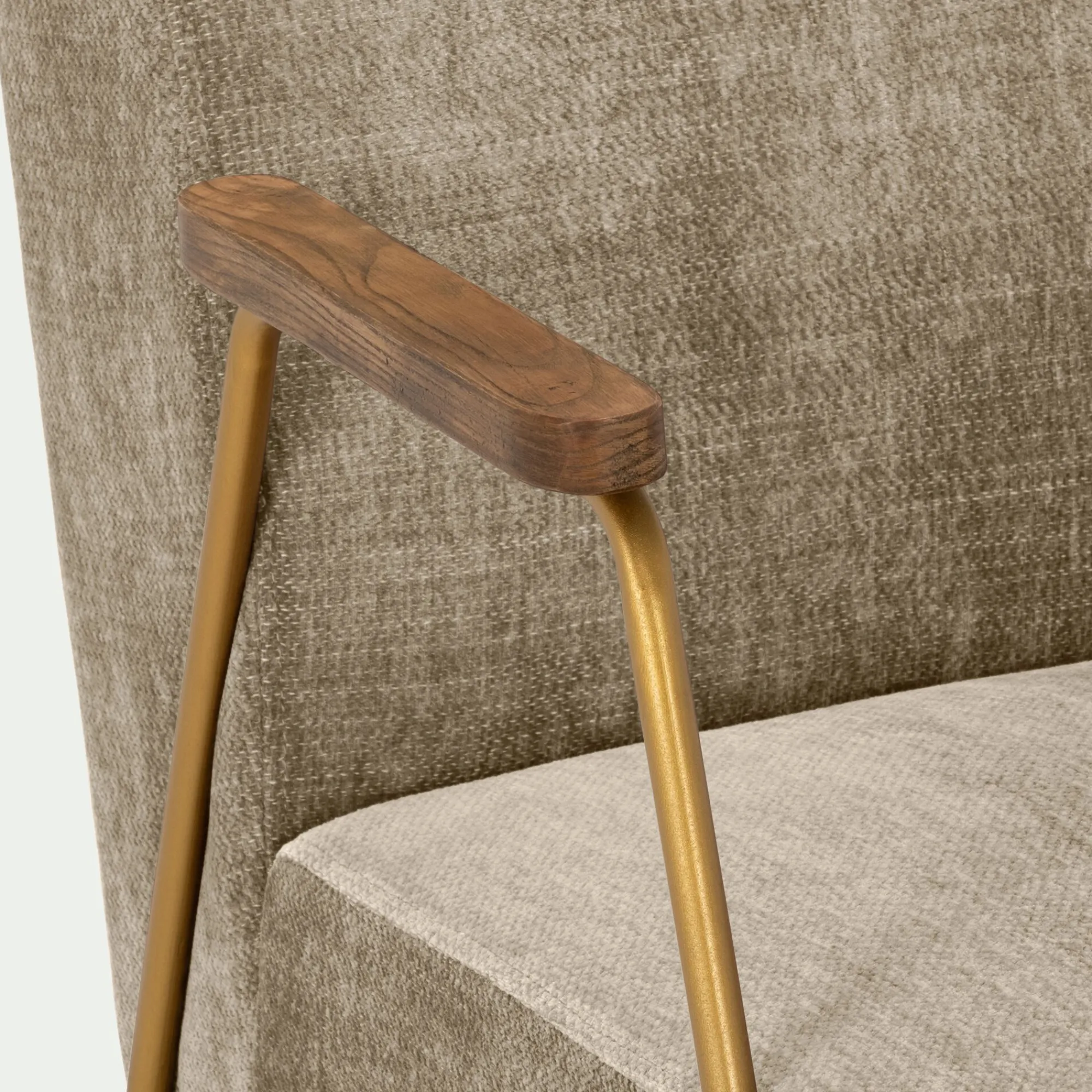 alinea Fauteuil*Fauteuil en velours - brun châtaigner Marron