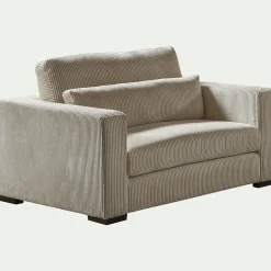 alinea Fauteuil|Petit Canapé*Fauteuil en velours côtelé Azores - Taupe