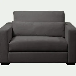 alinea Fauteuil*Fauteuil fixe en tissu Bloq - anthracite Gris