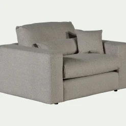 alinea Fauteuil|Petit Canapé*Fauteuil fixe en tissu bouclette - Gris clair
