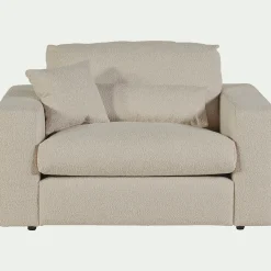 alinea Fauteuil|Petit Canapé*Fauteuil fixe en tissu bouclette - écru Blanc