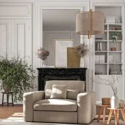 alinea Fauteuil*Fauteuil fixe en tissu chenille - roucas Beige