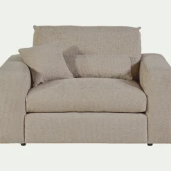 alinea Fauteuil*Fauteuil fixe en tissu chenille - roucas Beige