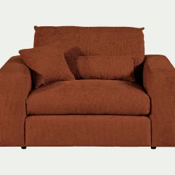 alinea Fauteuil*Fauteuil fixe en tissu chenille - brun rustrel Marron