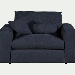 alinea Fauteuil*Fauteuil fixe en tissu chenille - marine Bleu