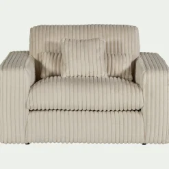 alinea Fauteuil|Petit Canapé*Fauteuil fixe en tissu côtelé - ventoux Blanc