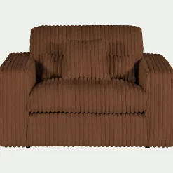 alinea Fauteuil|Petit Canapé*Fauteuil fixe en tissu côtelé - brun rustrel Marron