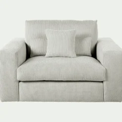 alinea Fauteuil*Fauteuil fixe en velours côtelé - borie Gris