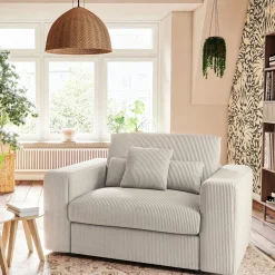 alinea Fauteuil*Fauteuil fixe en velours côtelé - roucas Beige