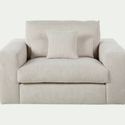 alinea Fauteuil*Fauteuil fixe en velours côtelé - roucas Beige