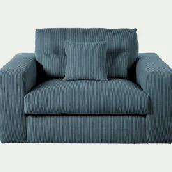 alinea Fauteuil*Fauteuil fixe en velours côtelé - Bleu