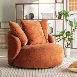 alinea Fauteuil*Fauteuil pivotant en tissu Genesis - brun rustrel Marron
