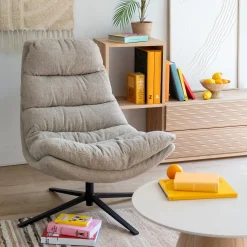 alinea Fauteuil*Fauteuil pivotant en tissu - taupe Gris