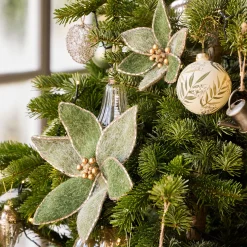 alinea Suspension De Noël|Décoration À Suspendre*Fleur à clip en feutre 14x12cm - Vert