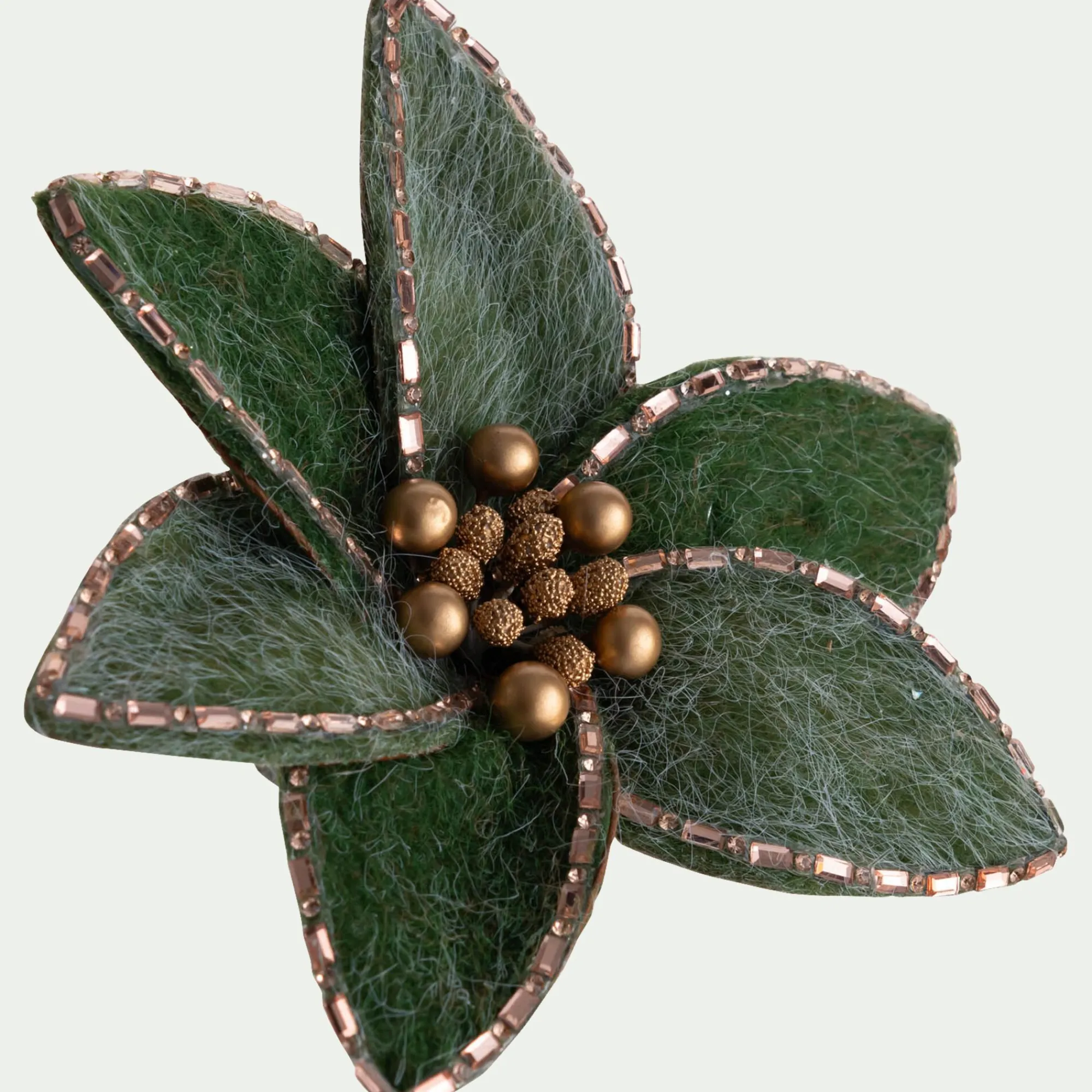 alinea Suspension De Noël|Décoration À Suspendre*Fleur à clip en feutre 14x12cm - Vert