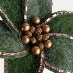 alinea Suspension De Noël|Décoration À Suspendre*Fleur à clip en feutre 14x12cm - Vert