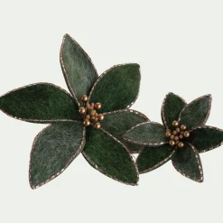 alinea Suspension De Noël|Décoration À Suspendre*Fleur à clip en feutre 14x12cm - Vert