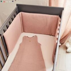 alinea Bureau Enfant|Linge Pour Bébé*Gigoteuse évolutive en gaze de coton bio (70 à 90cm) - Rose salina