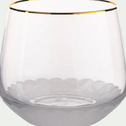 alinea Verre À Eau|Verre Et Carafe De Noël*Gobelet avec liseré doré en verre 36cl - Transparent
