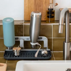 alinea Aménagement Meuble Cuisine*Égouttoir à gourdes en plastique et aluminium - Gris