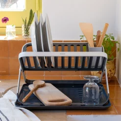 alinea Aménagement Meuble Cuisine*Égouttoir à vaisselle en plastique et aluminium - Gris