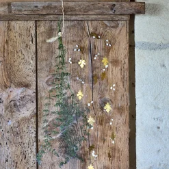 alinea Guirlande De Noël*Guirlande de Noël en feuilles en laiton et perles L183cm - Doré