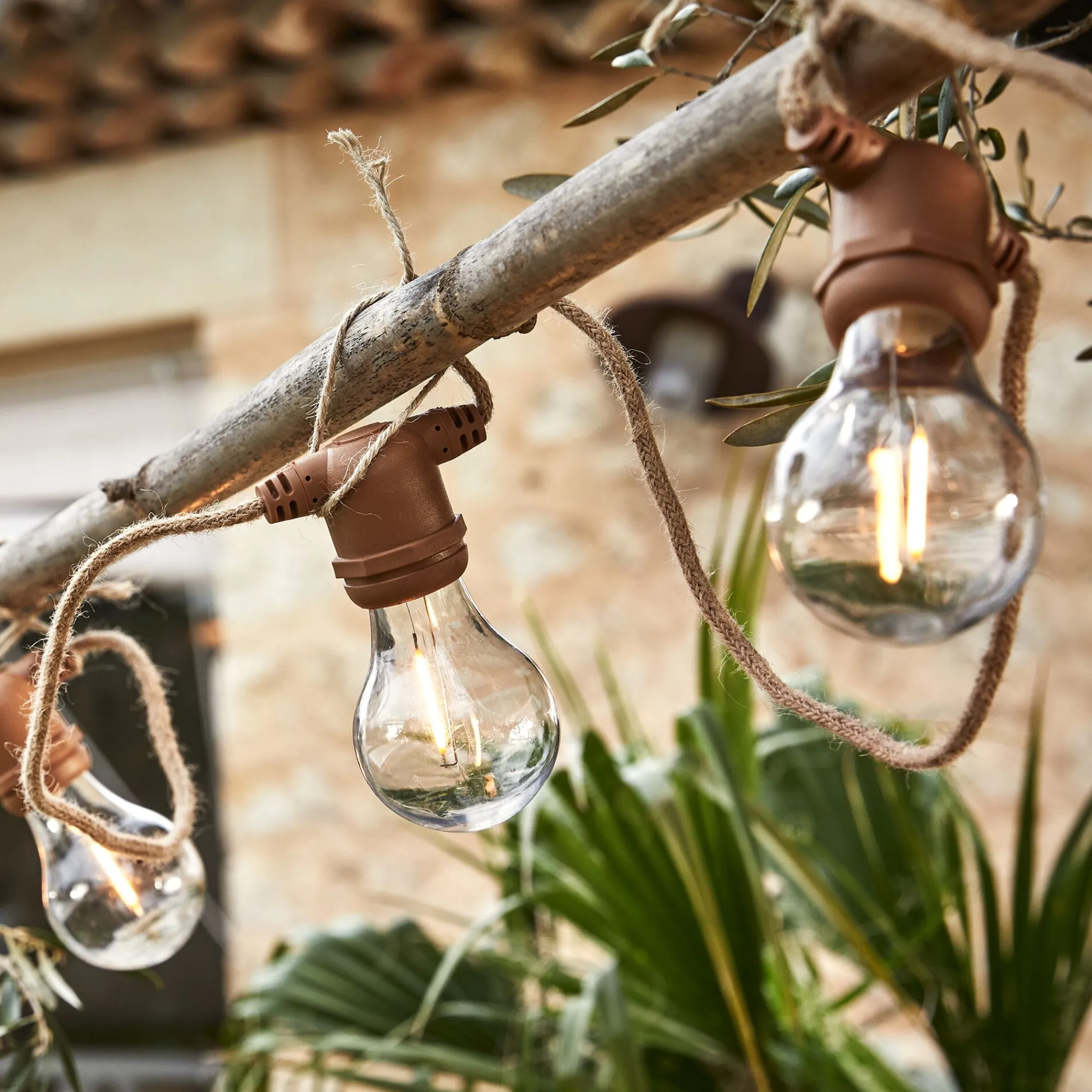 alinea Luminaire Exterieur|Guirlandes Lumineuses Extérieur*Guirlande électrique avec câble en jute 10 ampoules 8m - Naturel