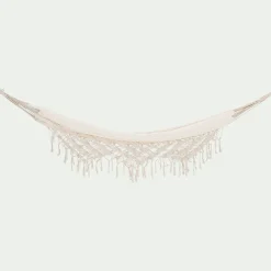 alinea Hamac*Hamac en coton avec finition en macramé - blanc ventoux