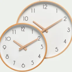 alinea Horloge*Horloge en bois de hêtre D26cm - naturel Blanc