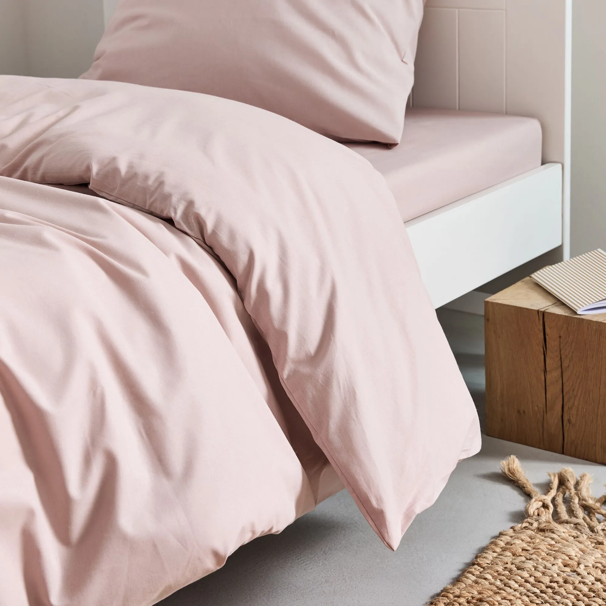 alinea Housse De Couette*Housse de couette en coton 240x220cm - rosa Rose